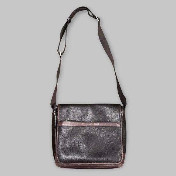 Vintage Coach Men’s Brown Leather Messenger Bag – Adjustable Crossbody - Picture 1 of 7